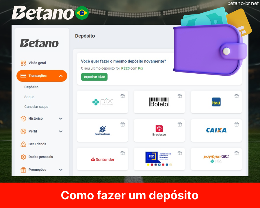 Como fazer um depósito na Betano