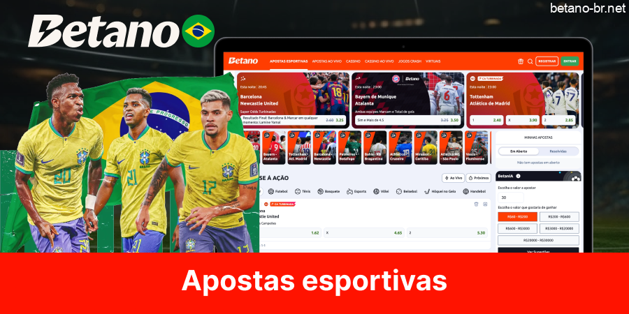 Opções de apostas esportivas na Betano